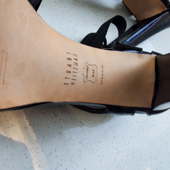 Stuart Weitzman Sandals Women 9 black stretchy Strappy Sandals. - Picture 8 of 13
